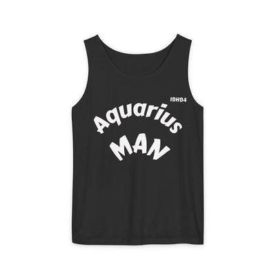 Aquarius Man Tank Top | Unisex Garment-Dyed Tee | Astrology Gift, Summer Wear, Birthday Apparel