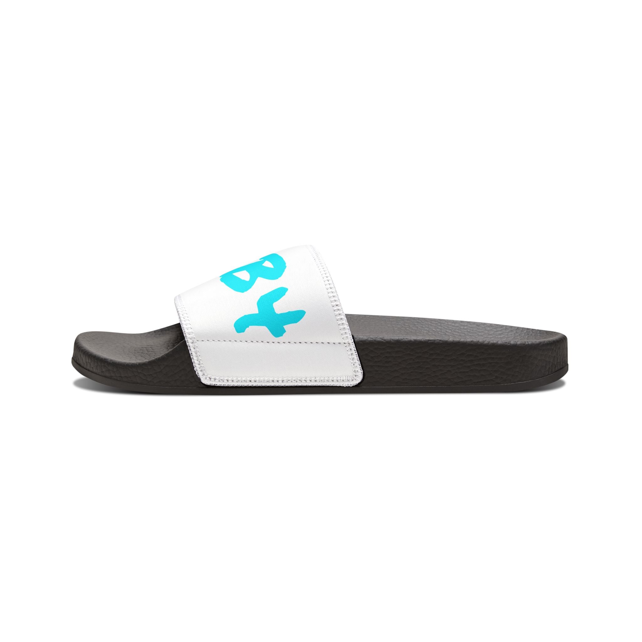 Trendy Men's Removable-Strap Sandals with Bold Text