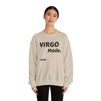 Virgo Made Unisex Heavy Blend Crewneck Sweatshirt, Cozy Sweatshirt, Astrology Gift, Virgo Birthday Apparel, Casual Wear, Zodiac Style