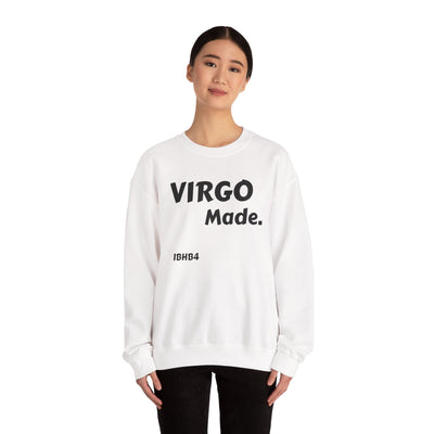 Virgo Made Unisex Heavy Blend Crewneck Sweatshirt, Cozy Sweatshirt, Astrology Gift, Virgo Birthday Apparel, Casual Wear, Zodiac Style