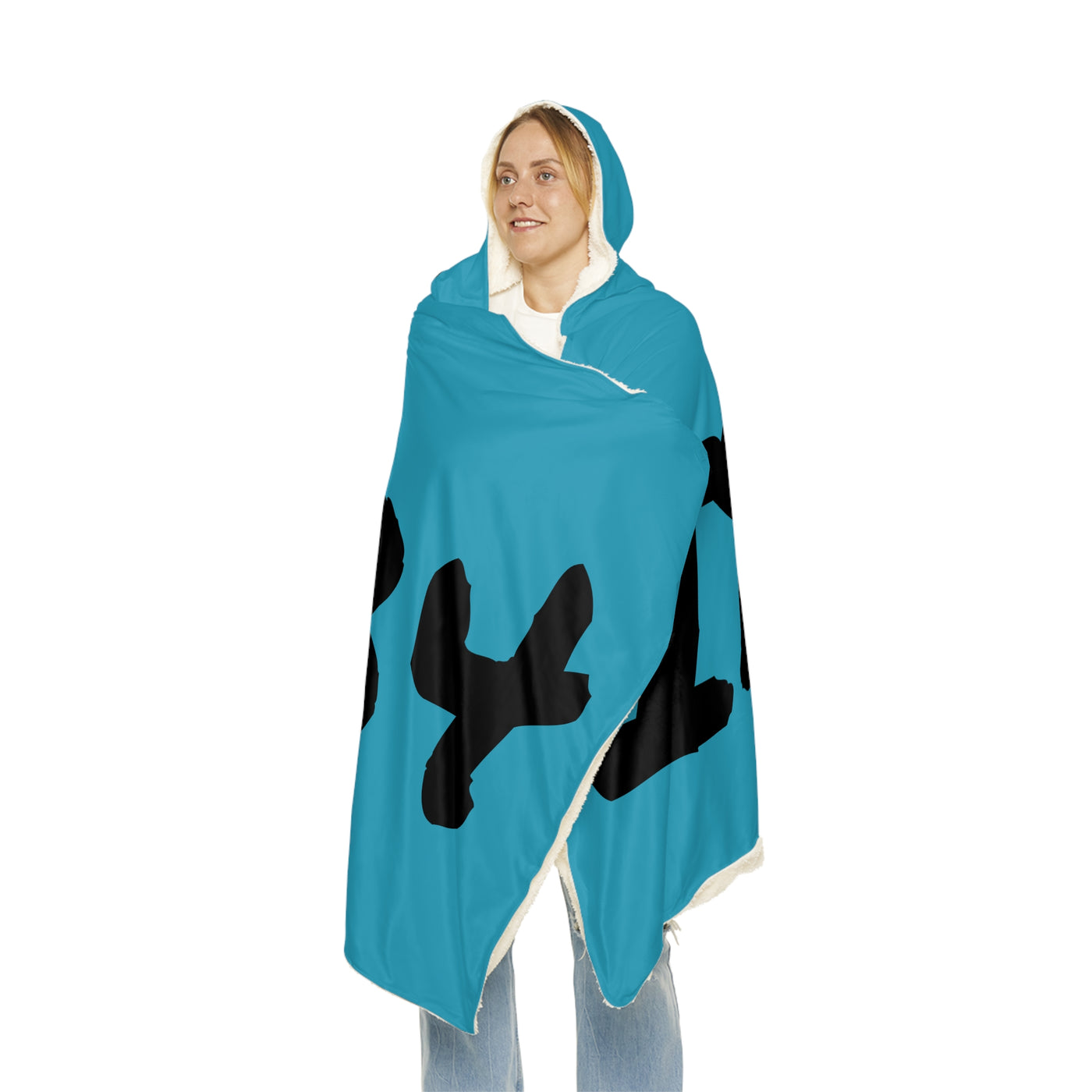 Cozy Hooded Snuggle Blanket with Bold IBHB4 Design