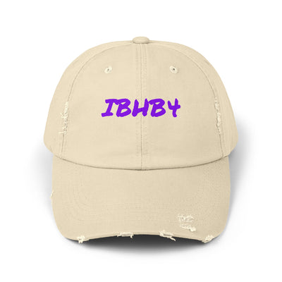 Unisex Distressed Cap with IBHB4 Design - Trendy Casual Headwear