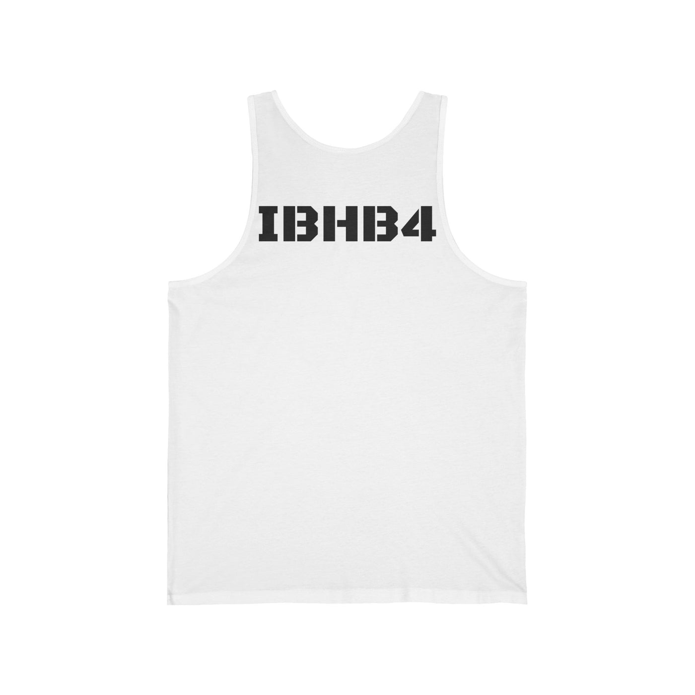 Unisex Jersey Tank with IBHB4 Design - Trendy Summer Style, Gift for Friends, Casual Wear, Workout Outfit, Stylish Layering Piece