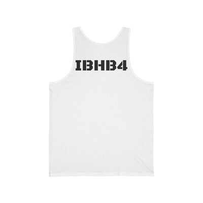 Unisex Jersey Tank with IBHB4 Design - Trendy Summer Style, Gift for Friends, Casual Wear, Workout Outfit, Stylish Layering Piece