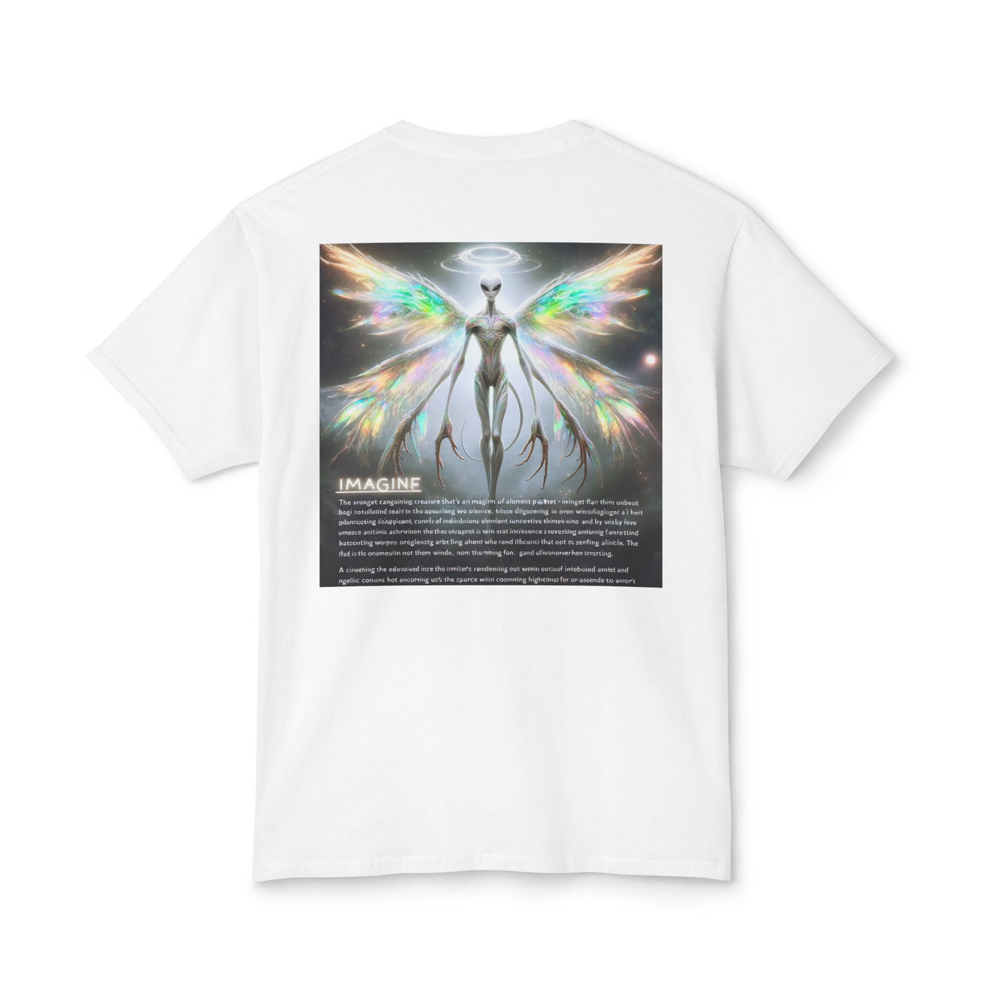 Alien Angel Unisex T-Shirt, Cosmic Tee, Unique Graphic Shirt, Imaginative Gift, Ethereal Apparel, Sci-Fi Fashion, Trendy Daily Wear