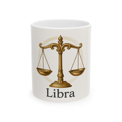 Libra Zodiac Ceramic Mug | Astrology Gift for Star Sign Lovers | 11oz & 15oz | Coffee Cup for Birthdays & Celebrations
