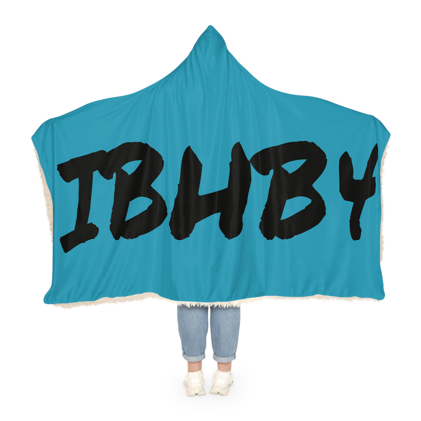 Cozy Hooded Snuggle Blanket with Bold IBHB4 Design