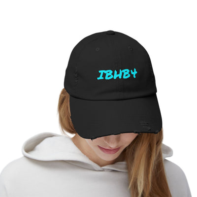 Unisex Distressed Cap with IBHB4 Design - Trendy Casual Headwear
