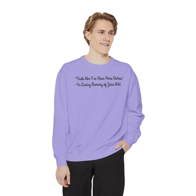 Juice WRLD Tribute Sweatshirt - 'Feels Like I've Been Here Before' with 999 Design