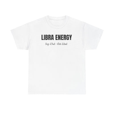 Libra Energy Unisex Heavy Cotton Tee | Astrology T-Shirt | Zodiac Sign Gift | Birthday Party Apparel | Horoscope Tee