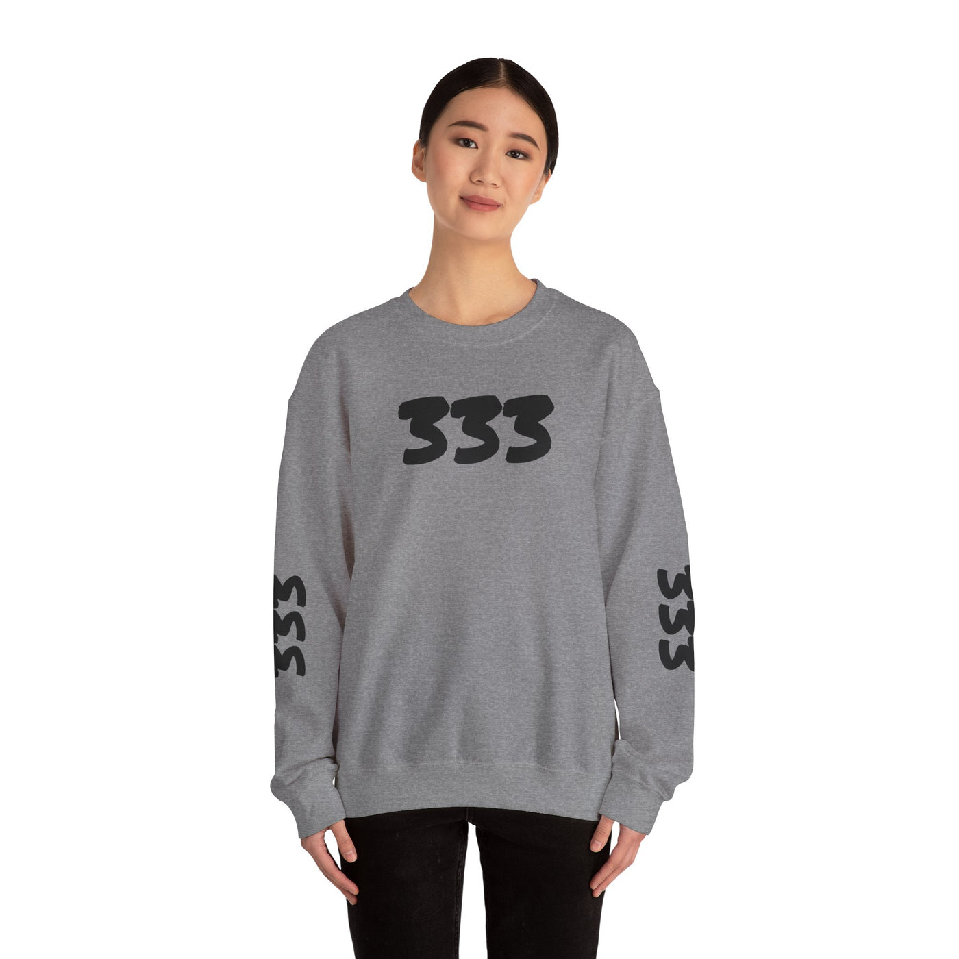 Unisex Heavy Blend Crewneck Sweatshirt with 333 Graphic - Cozy, Trendy Streetwear