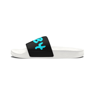 Trendy Men's Removable-Strap Sandals with Bold Text