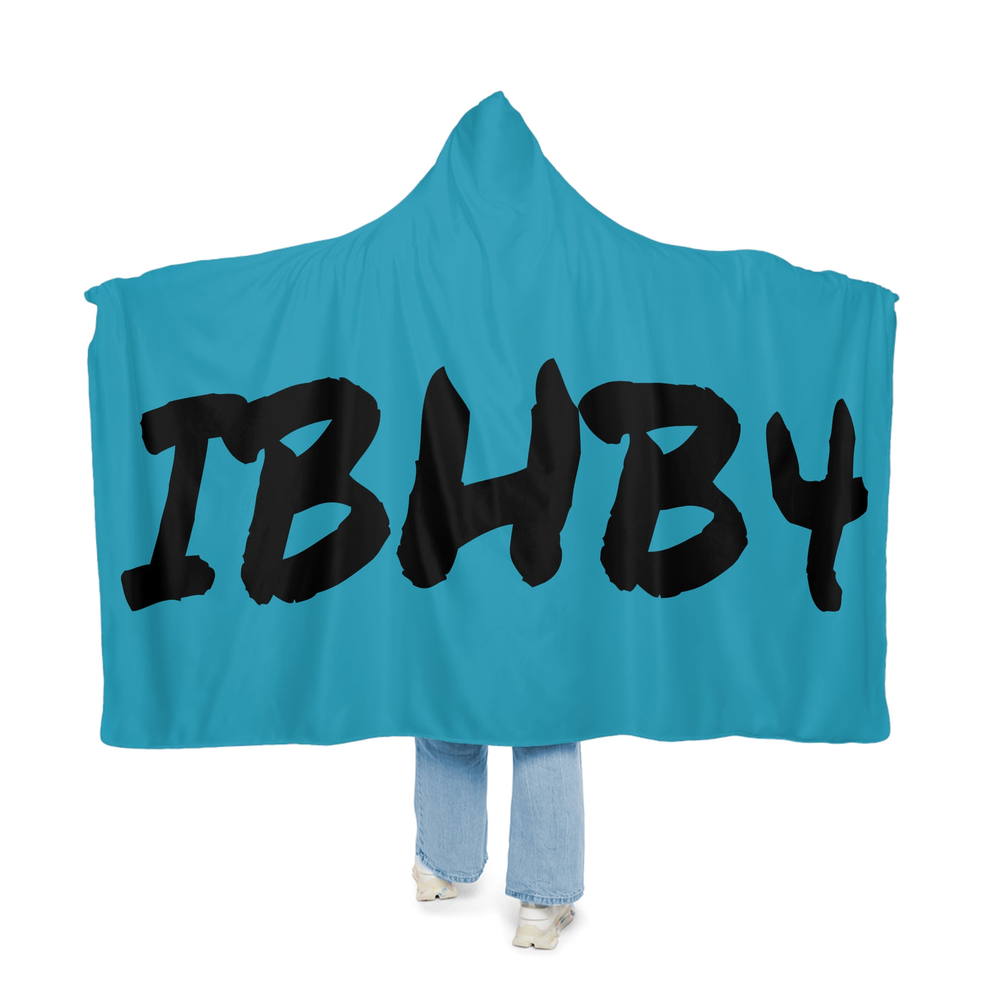 Cozy Hooded Snuggle Blanket with Bold IBHB4 Design