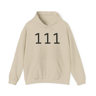 Minimalist Hoodie with 111 Design, Unisex Sweatshirt, Casual Style, Gift Idea for Friends, Cozy Layering Piece, Trendy Streetwear