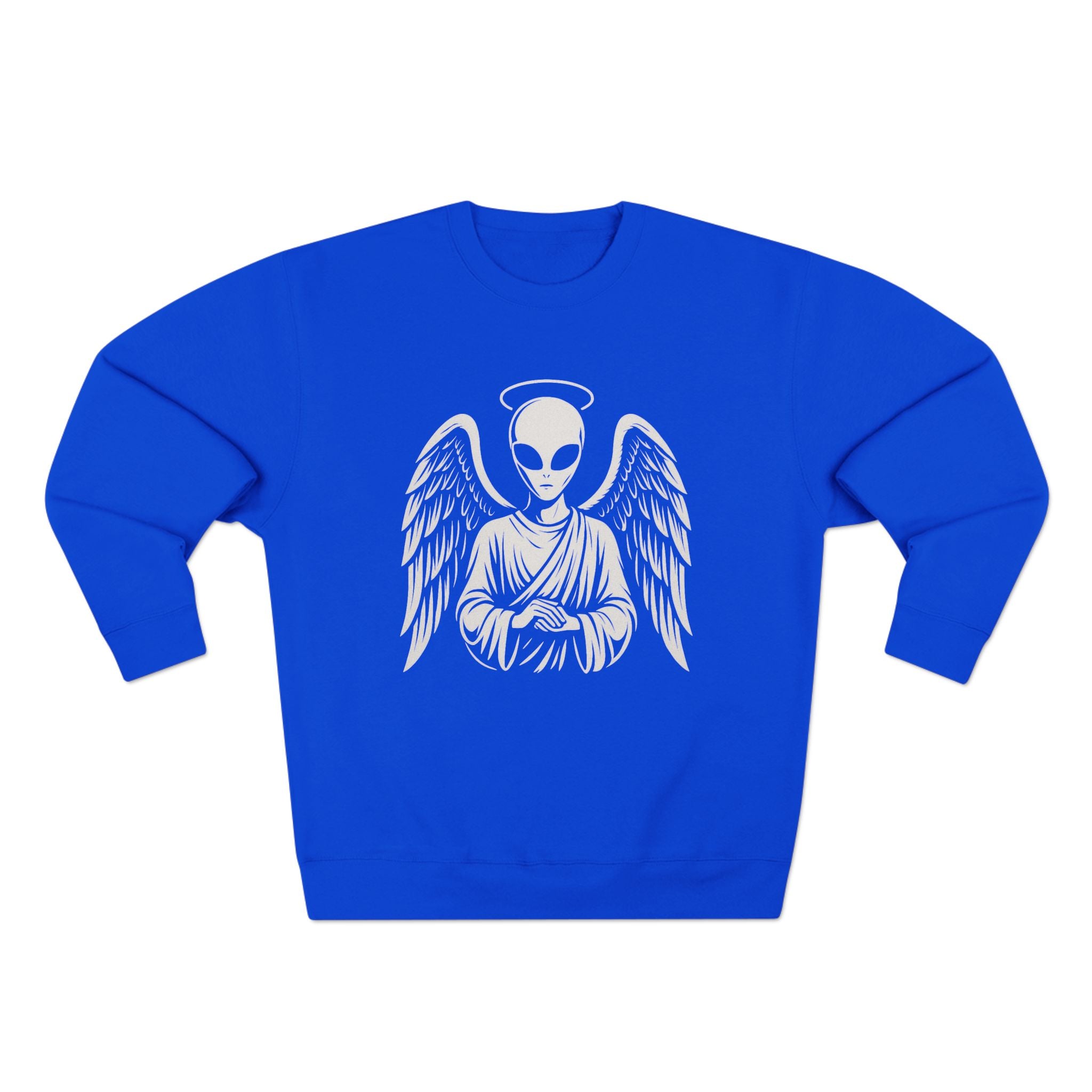 Alien Angel Crewneck Sweatshirt — Gothic Sci‑Fi Alien Angel Graphic Pullover