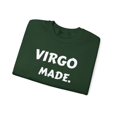 Virgo Made Unisex Heavy Blend Crewneck Sweatshirt, Cozy Sweatshirt, Astrology Gift, Virgo Birthday Apparel, Casual Wear, Zodiac Style