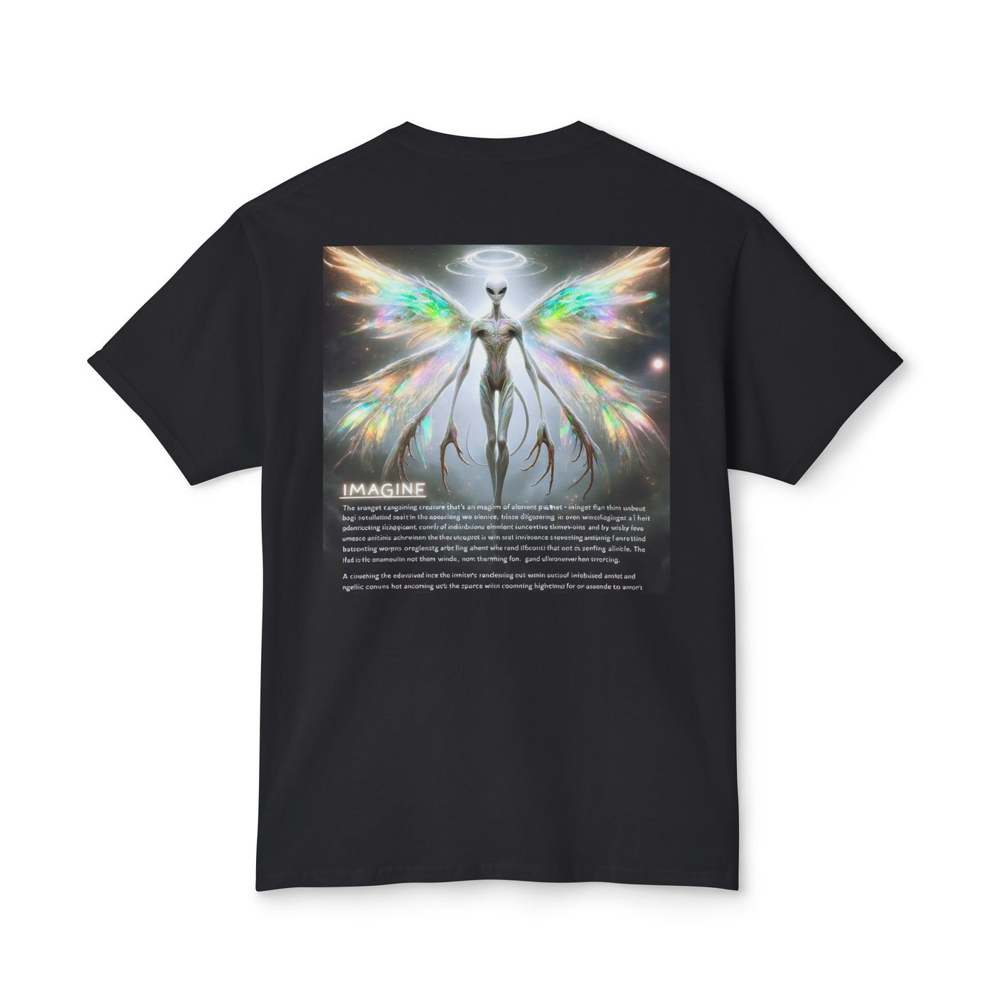 Alien Angel Unisex T-Shirt, Cosmic Tee, Unique Graphic Shirt, Imaginative Gift, Ethereal Apparel, Sci-Fi Fashion, Trendy Daily Wear