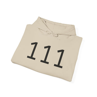 Minimalist Hoodie with 111 Design, Unisex Sweatshirt, Casual Style, Gift Idea for Friends, Cozy Layering Piece, Trendy Streetwear